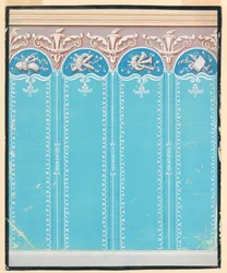 Dessin, motif de papier peint, 1825-1835